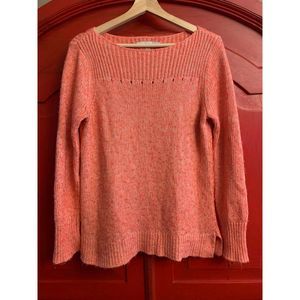 Loft Anne Taylor Medium Coral Sweater Soft Warm Long Sleeve Medium Weight EUC